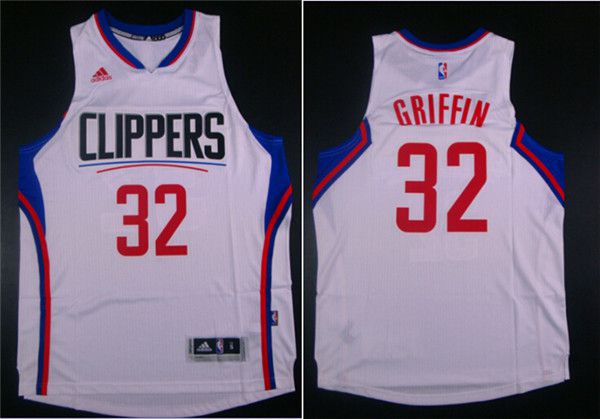 Men Los Angeles Clippers 32 Griffin White Adidas NBA Jerseys